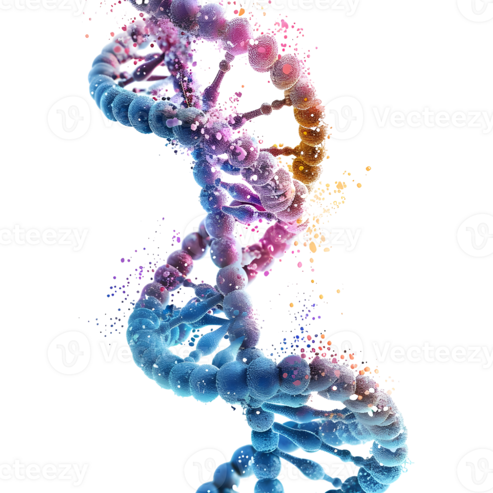 AI generated 3D Rendering of a DNS Element or Molecule on Transparent Background - Ai Generated png