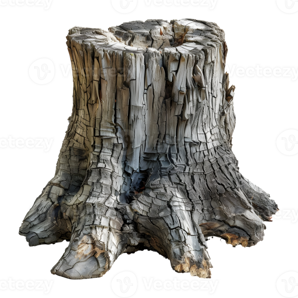 AI generated 3D Rendering of a Wooden Stump of a Tree on Transparent Background - Ai Generated png