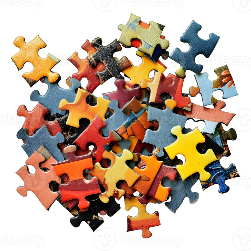 AI generated 3D Rendering of a Jigsaw Puzzle Game on Transparent Background - Ai Generated png