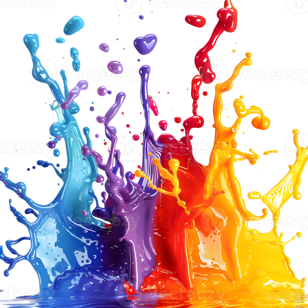 AI generated 3D Rendering of a Water Color Splashes on Transparent Background - Ai Generated png