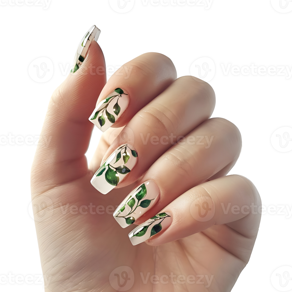 AI generated Woman Hand With Nail Polish on Nails on Transparent background - Ai Generated png
