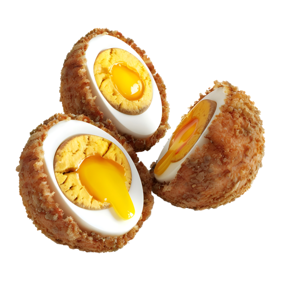 AI generated 3D Rendering of a Fried Eggs on Transparent Background - Ai Generated png