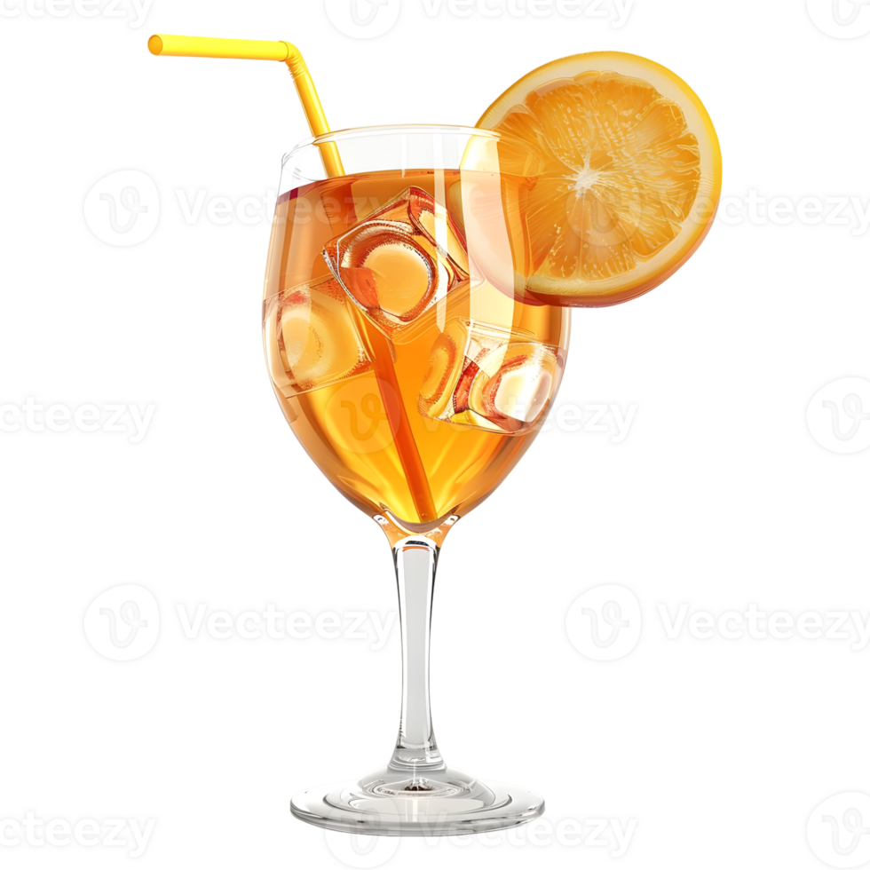 AI generated 3D Rendering of a Orange Juice Glass on Transparent Background - Ai Generated png