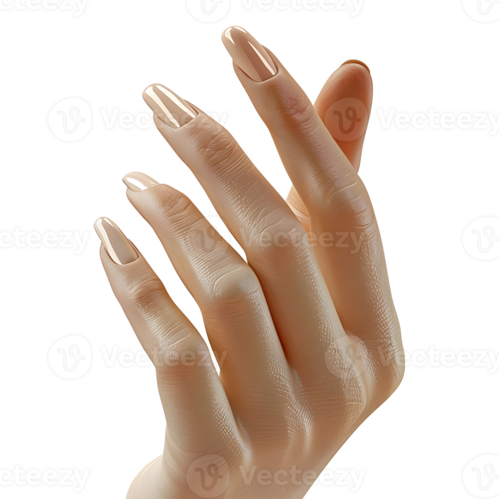 AI generated Woman Hand With Nail Polish on Nails on Transparent background - Ai Generated png