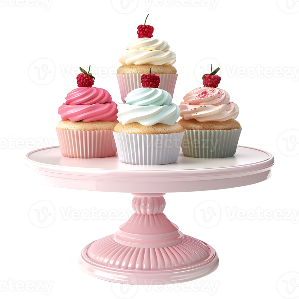 AI generated 3D Rendering of a Small Colorful Cupcake on Transparent Background - Ai Generated png