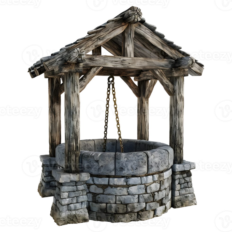 AI generated Vintage Water Well on Transparent background - Ai Generated png