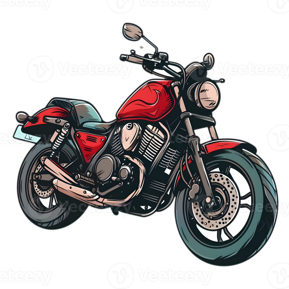 AI generated Sticker of a Motorbike or Motorcycle On a Transparent Background - Ai Generated png