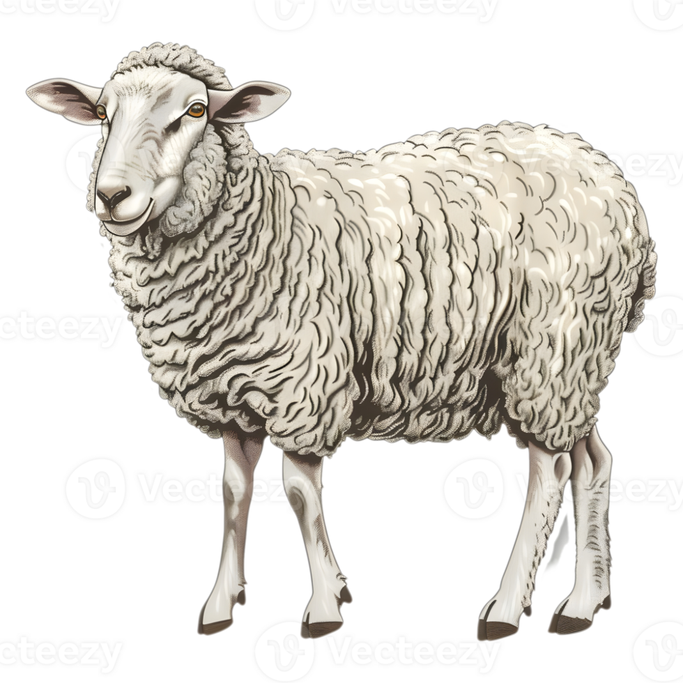 AI generated Sticker of a Sheep On a Transparent Background - Ai Generated png