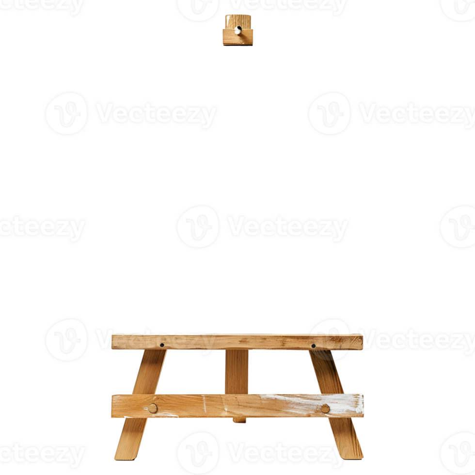 AI generated Blank Canvas on Wooden Stand on Transparent background - Ai Generated png