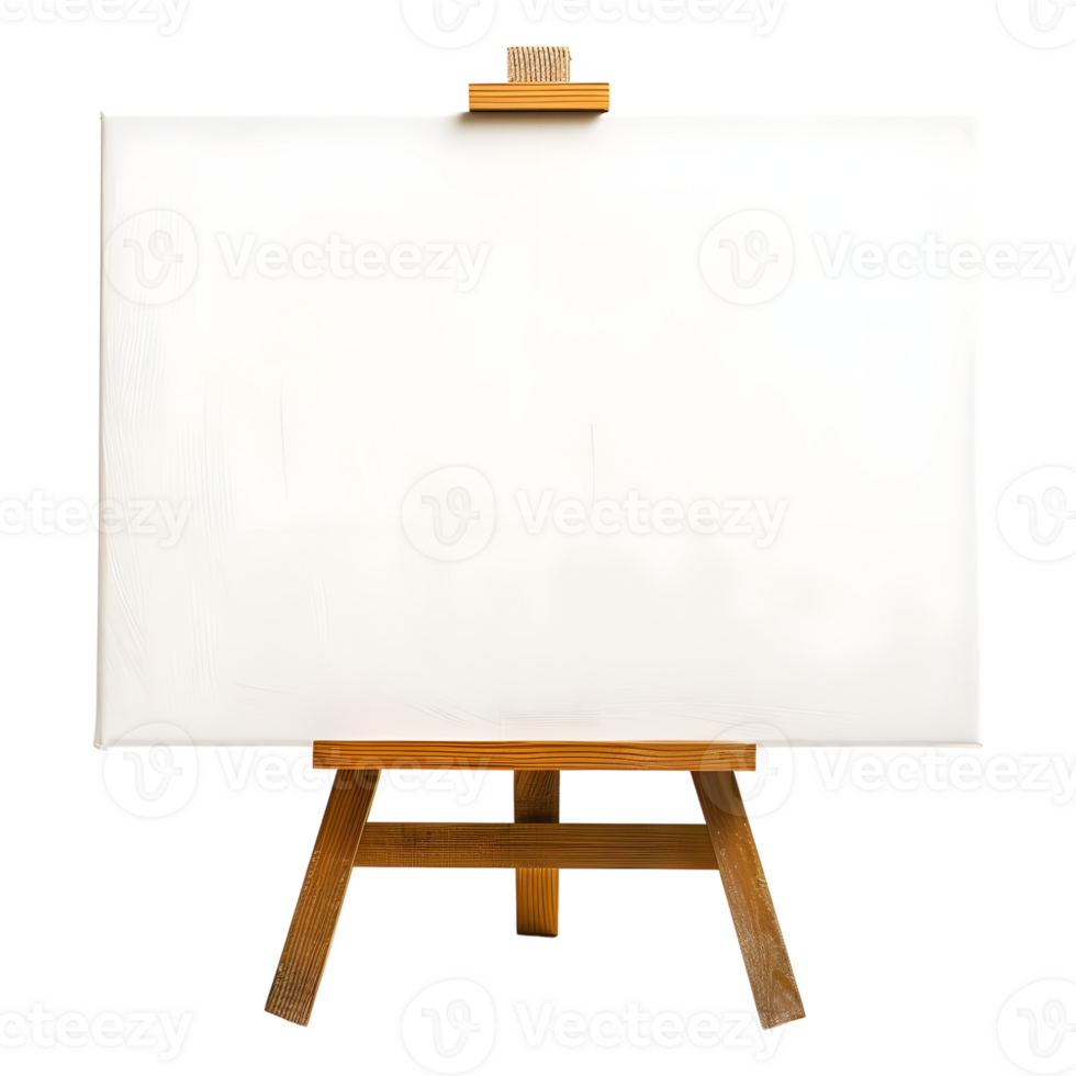 AI generated Blank Canvas on Wooden Stand on Transparent background - Ai Generated png