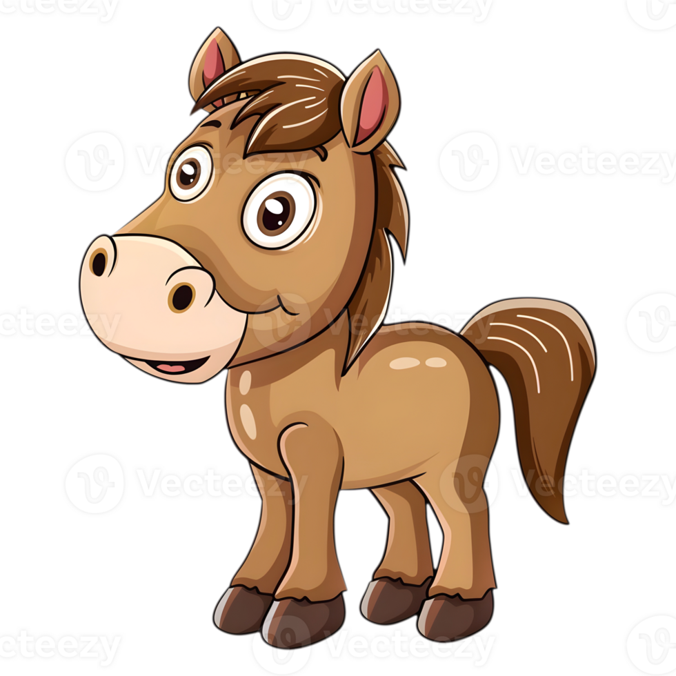 AI generated Sticker of a Cute Smiling Horse On a Transparent Background - Ai Generated png