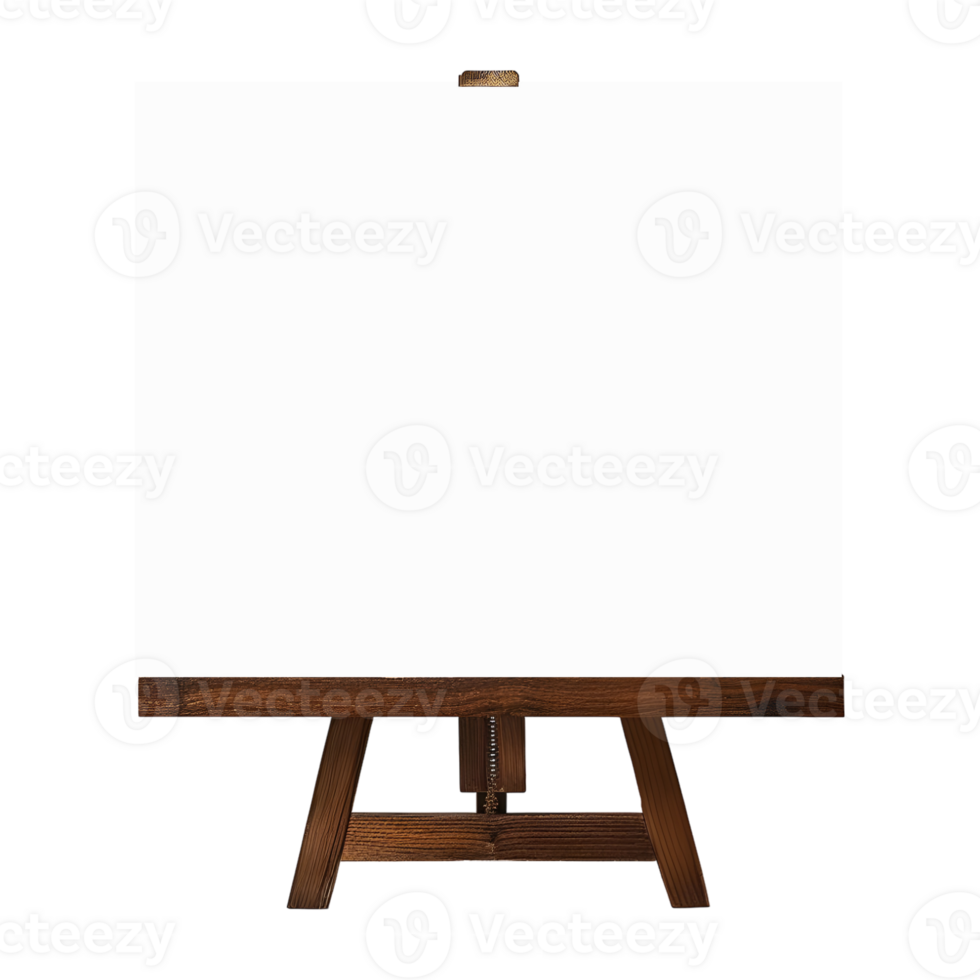 AI generated Blank Canvas on Wooden Stand on Transparent background - Ai Generated png