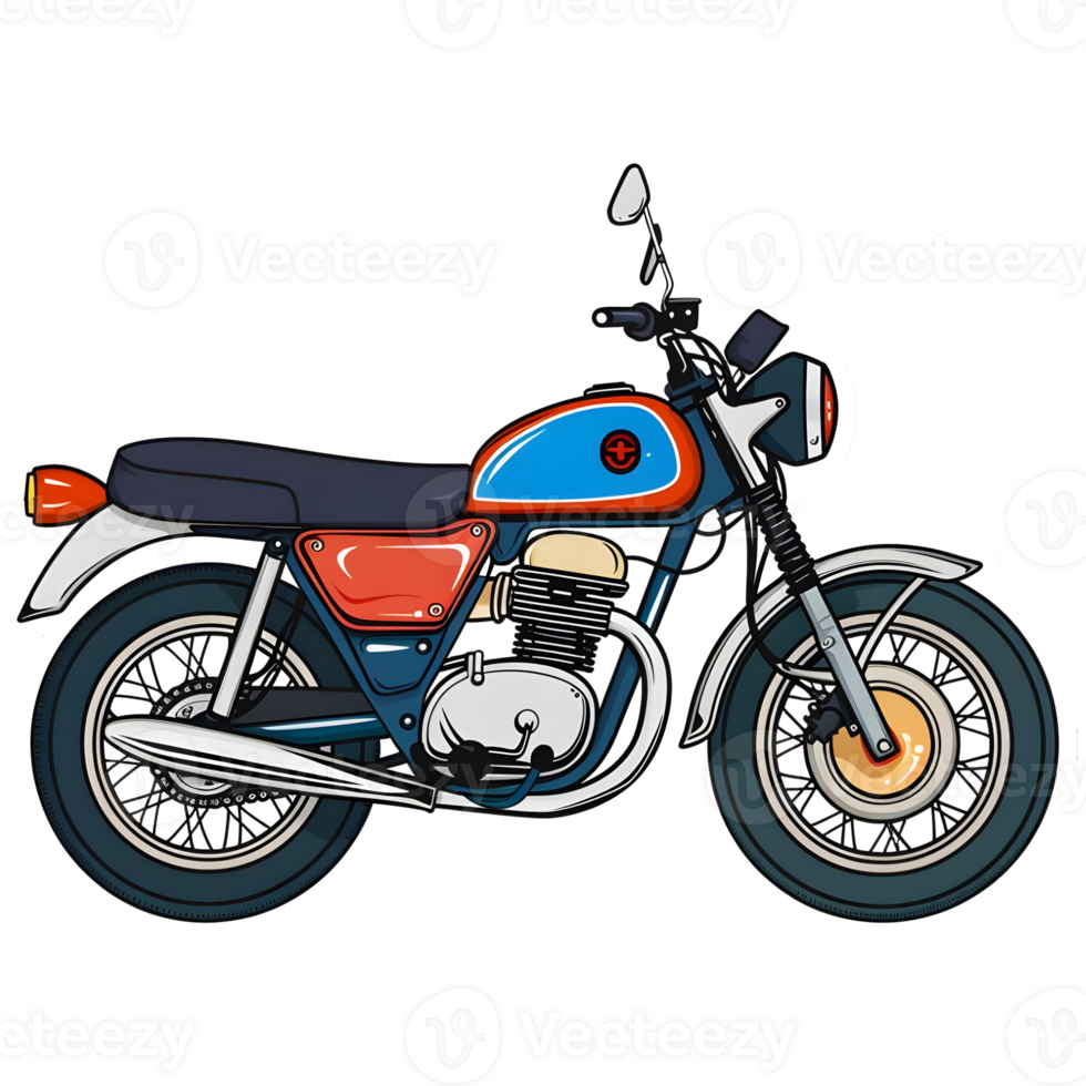 AI generated Sticker of a Motorbike or Motorcycle On a Transparent Background - Ai Generated png