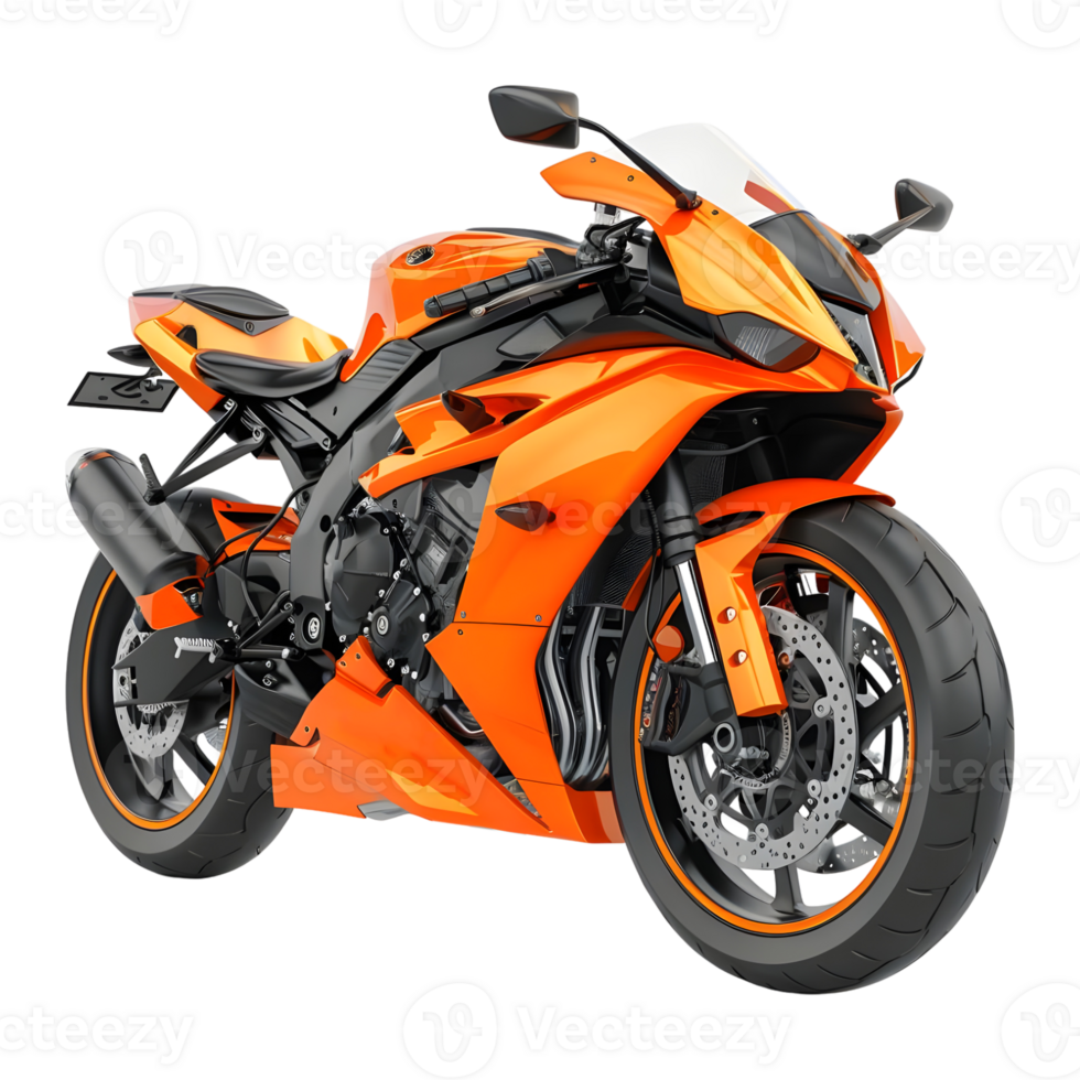 AI generated 3D Rendering of a Racing Bike on Transparent Background - Ai Generated png