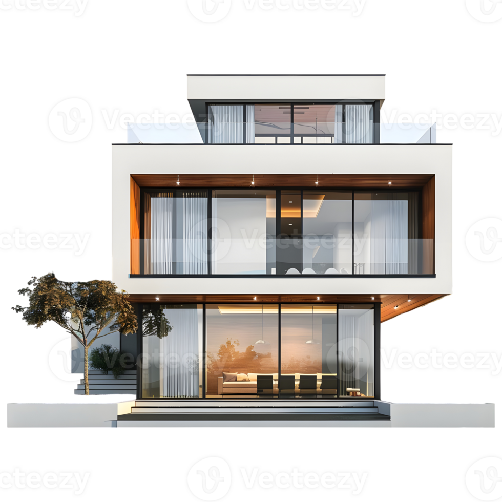 AI generated 3D Rendering of a Real Estate House or Home on Transparent Background - Ai Generated png