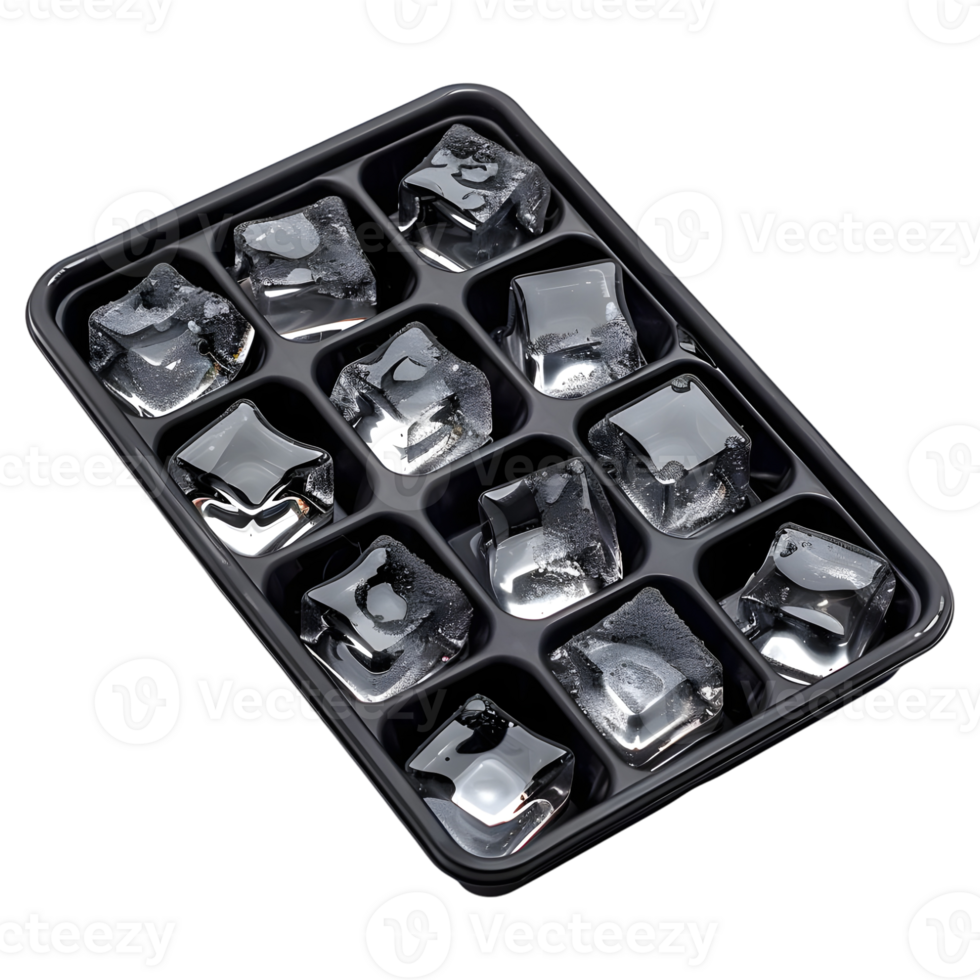 AI generated Black Ice Cube Box on Transparent background - Ai Generated png