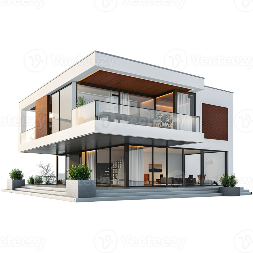 AI generated 3D Rendering of a Real Estate House or Home on Transparent Background - Ai Generated png