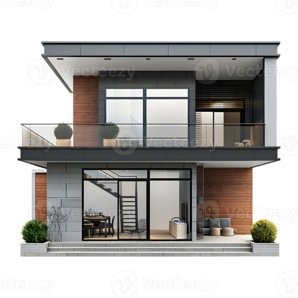 AI generated 3D Rendering of a Real Estate House or Home on Transparent Background - Ai Generated png