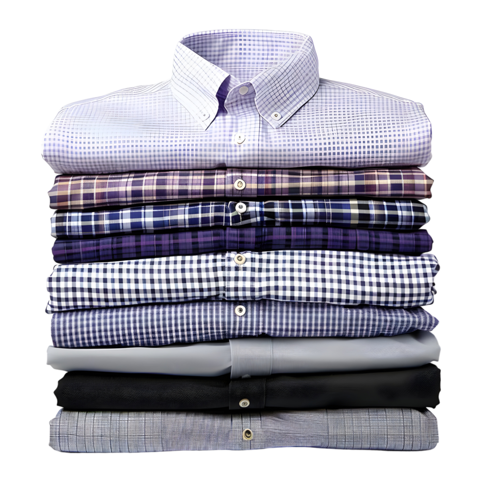 AI generated 3D Rendering of a Stack of Shirts on Transparent Background - Ai Generated png