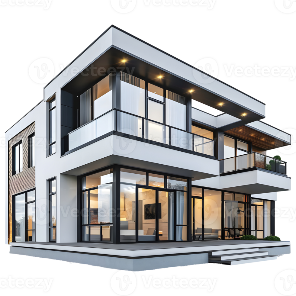 AI generated 3D Rendering of a Real Estate House or Home on Transparent Background - Ai Generated png