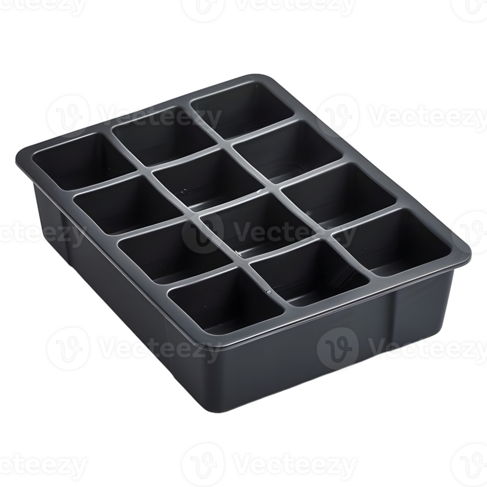 AI generated Black Ice Cube Box on Transparent background - Ai Generated png
