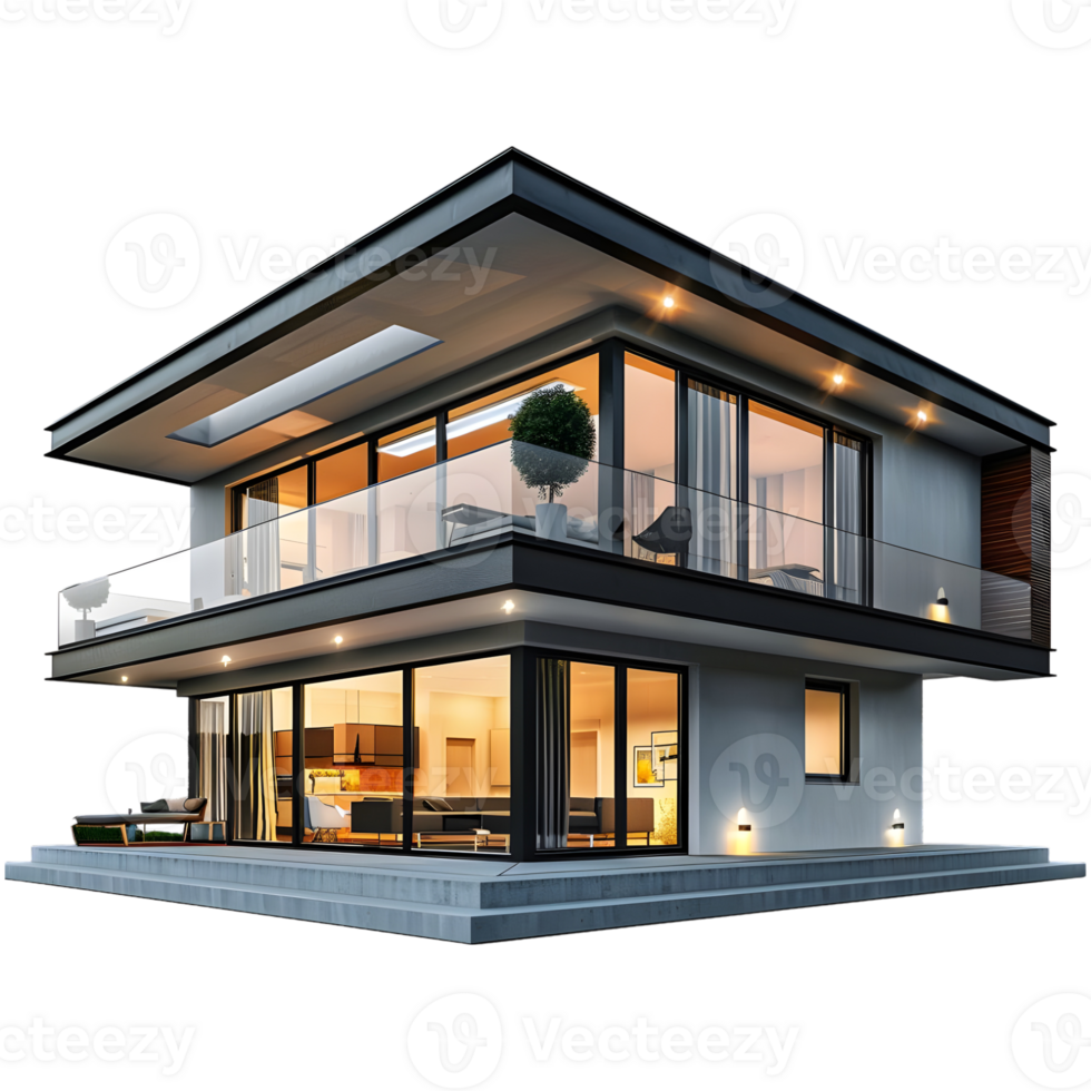 AI generated 3D Rendering of a Real Estate House or Home on Transparent Background - Ai Generated png