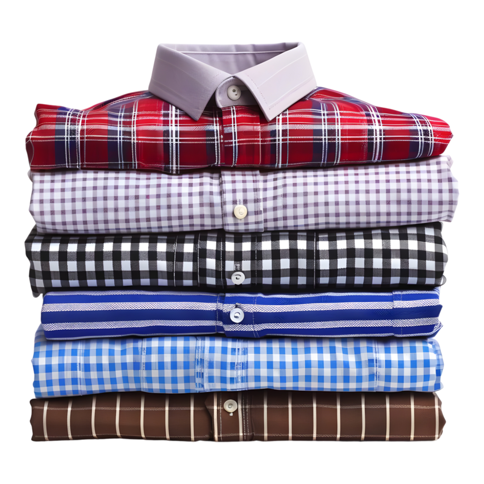 AI generated 3D Rendering of a Stack of Shirts on Transparent Background - Ai Generated png