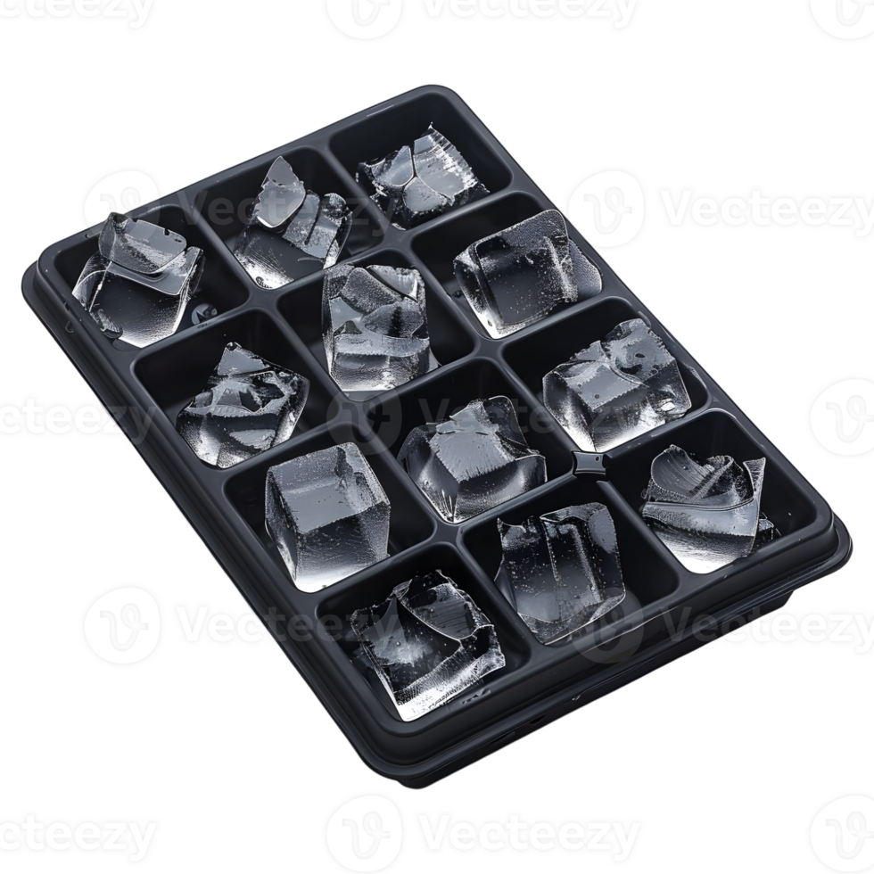 AI generated Black Ice Cube Box on Transparent background - Ai Generated png
