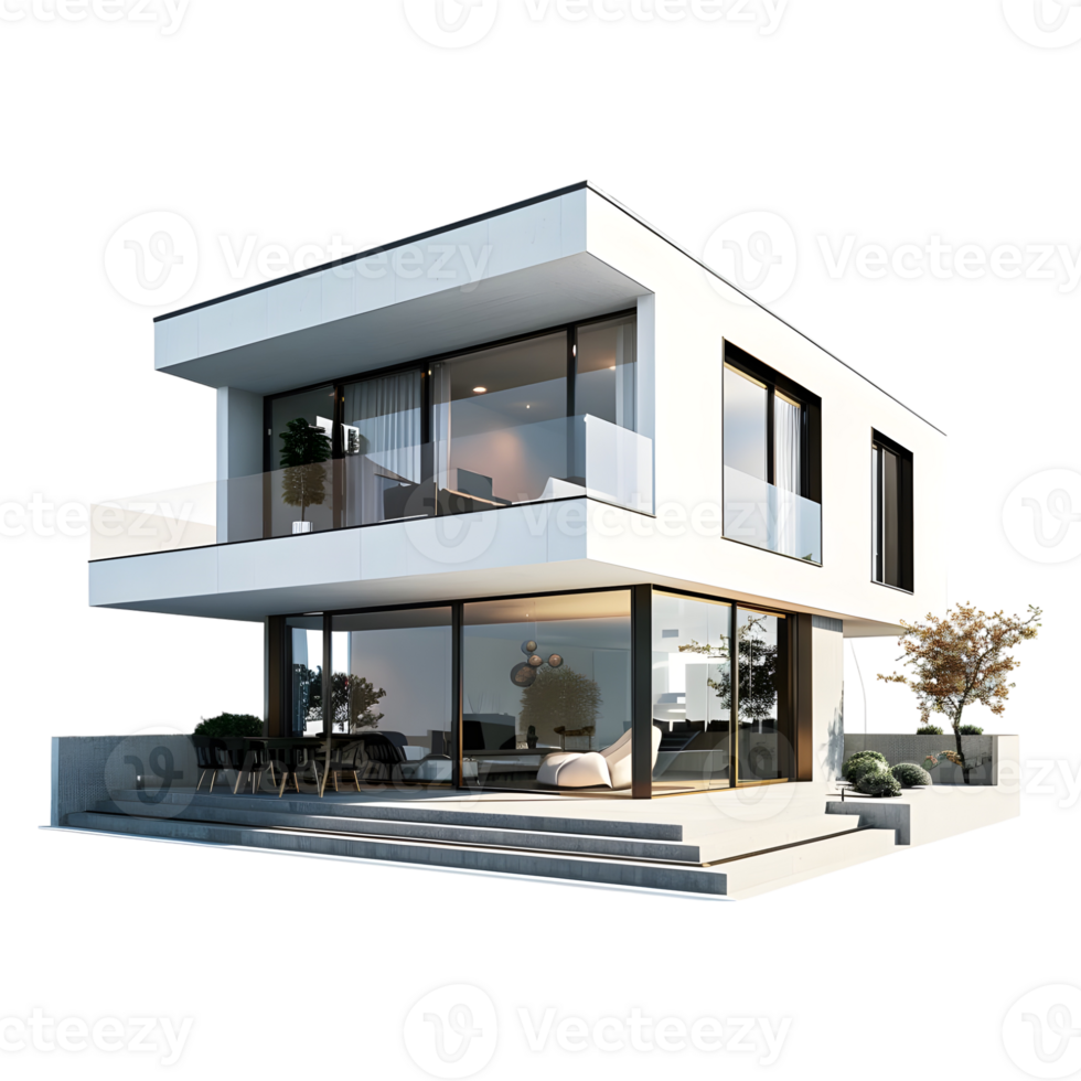 AI generated 3D Rendering of a Real Estate House or Home on Transparent Background - Ai Generated png