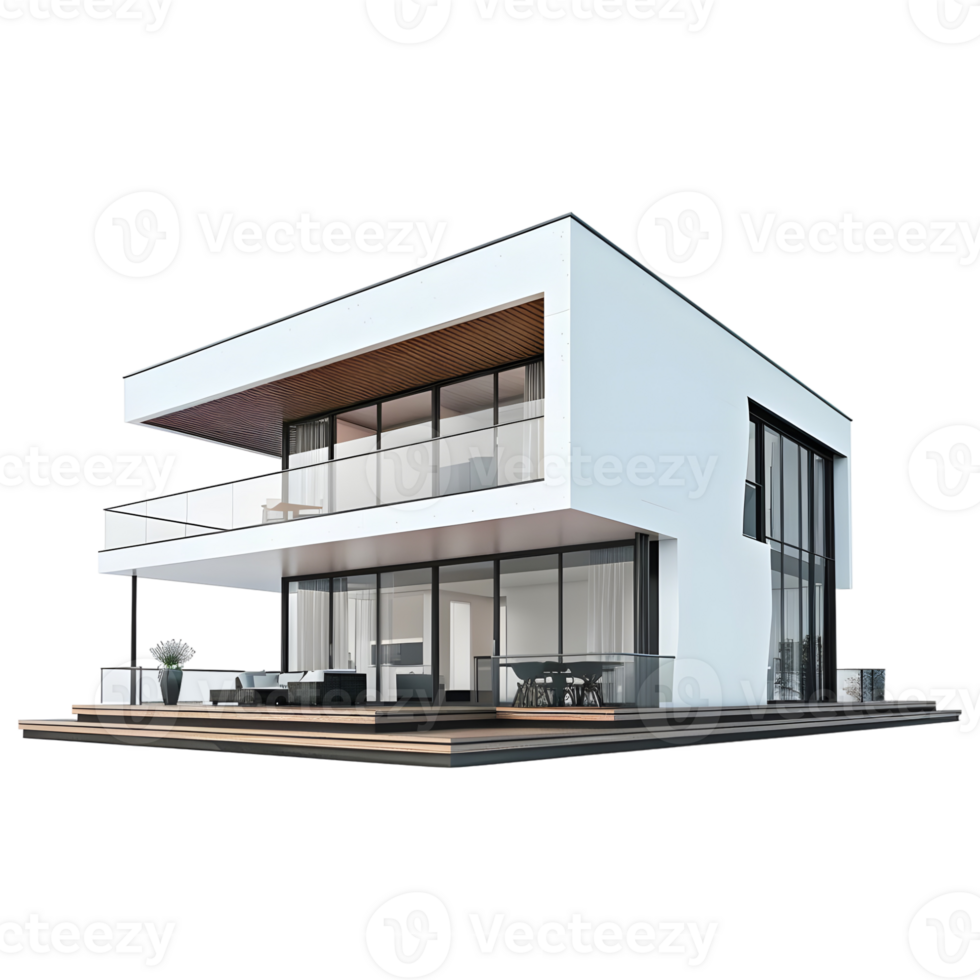 AI generated 3D Rendering of a Real Estate House or Home on Transparent Background - Ai Generated png