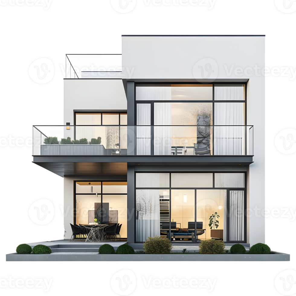 AI generated 3D Rendering of a Real Estate House or Home on Transparent Background - Ai Generated png