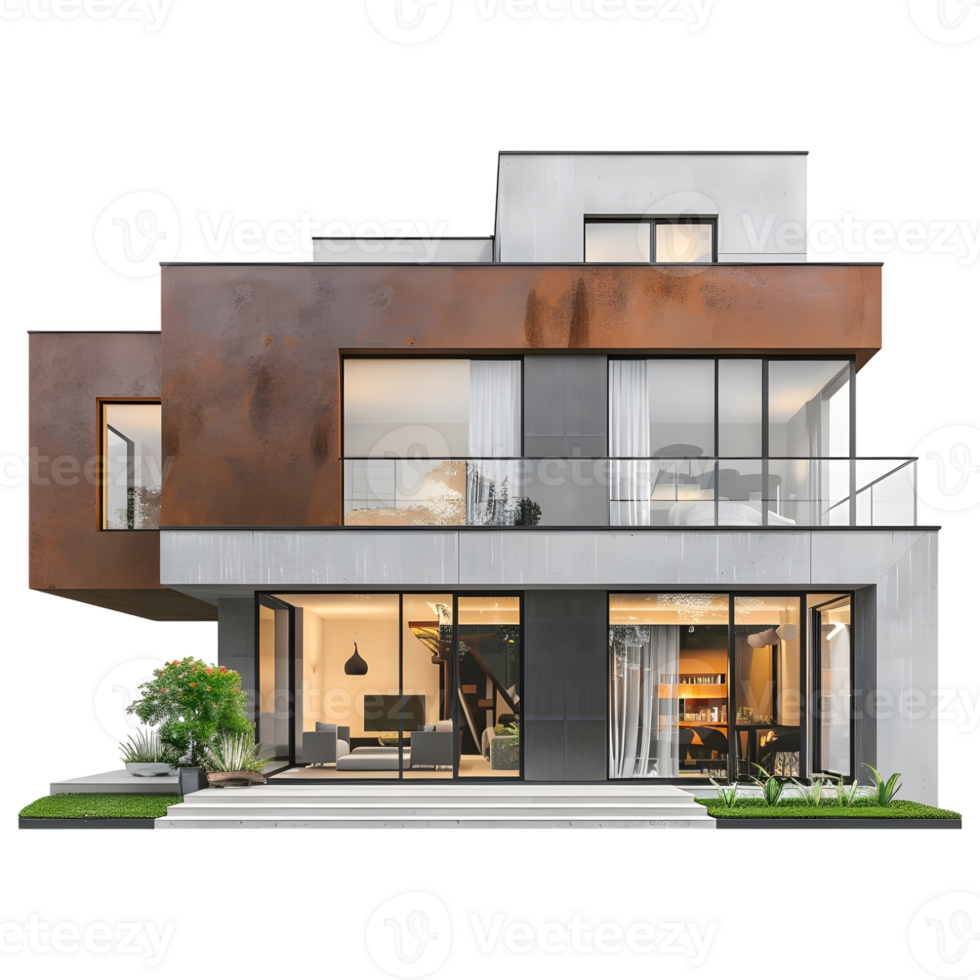AI generated 3D Rendering of a Real Estate House or Home on Transparent Background - Ai Generated png