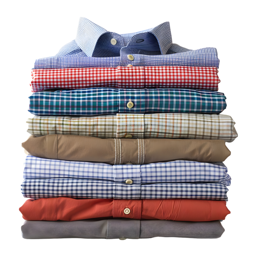 AI generated 3D Rendering of a Stack of Shirts on Transparent Background - Ai Generated png