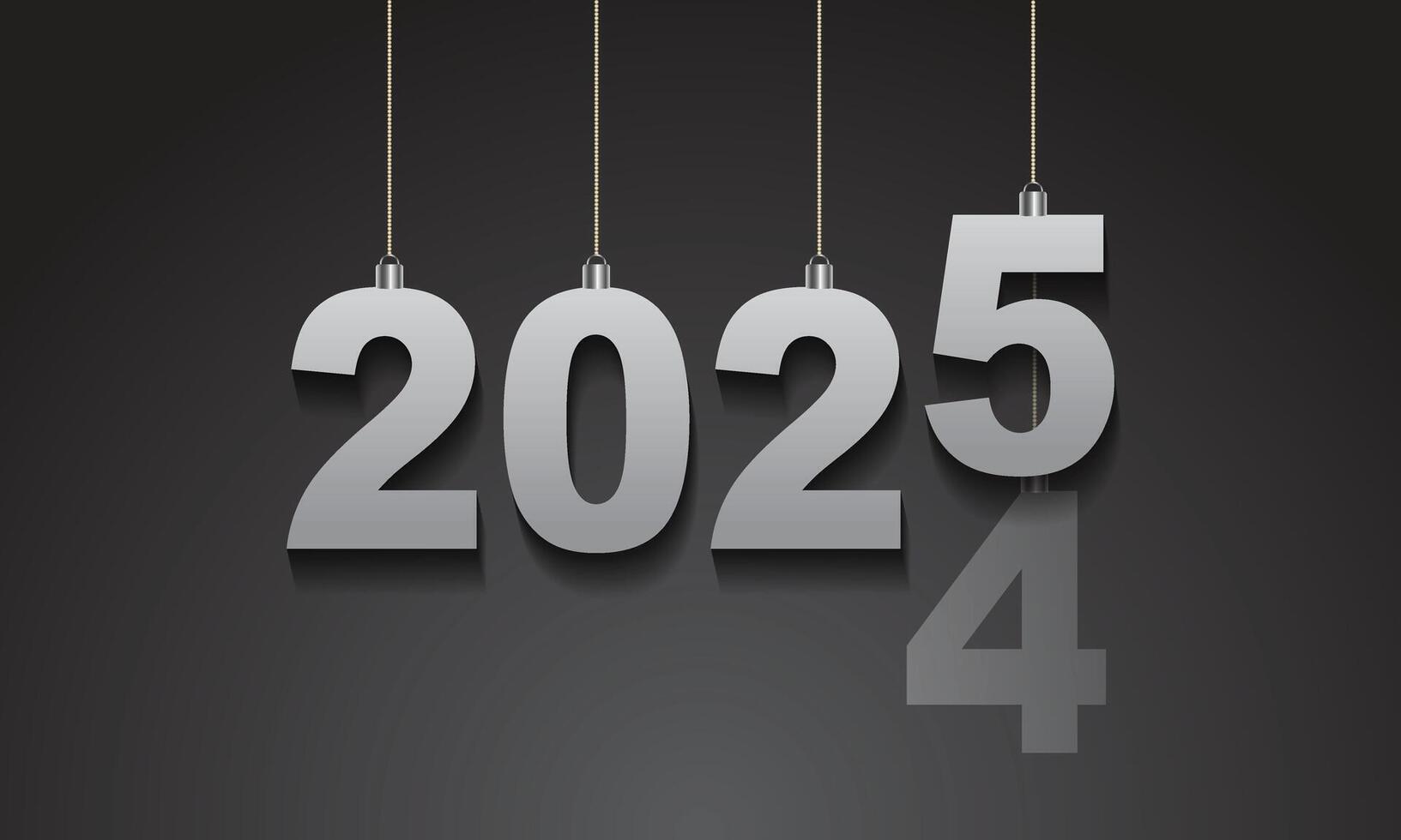 Happy New Year 2025 greeting card design template. vector