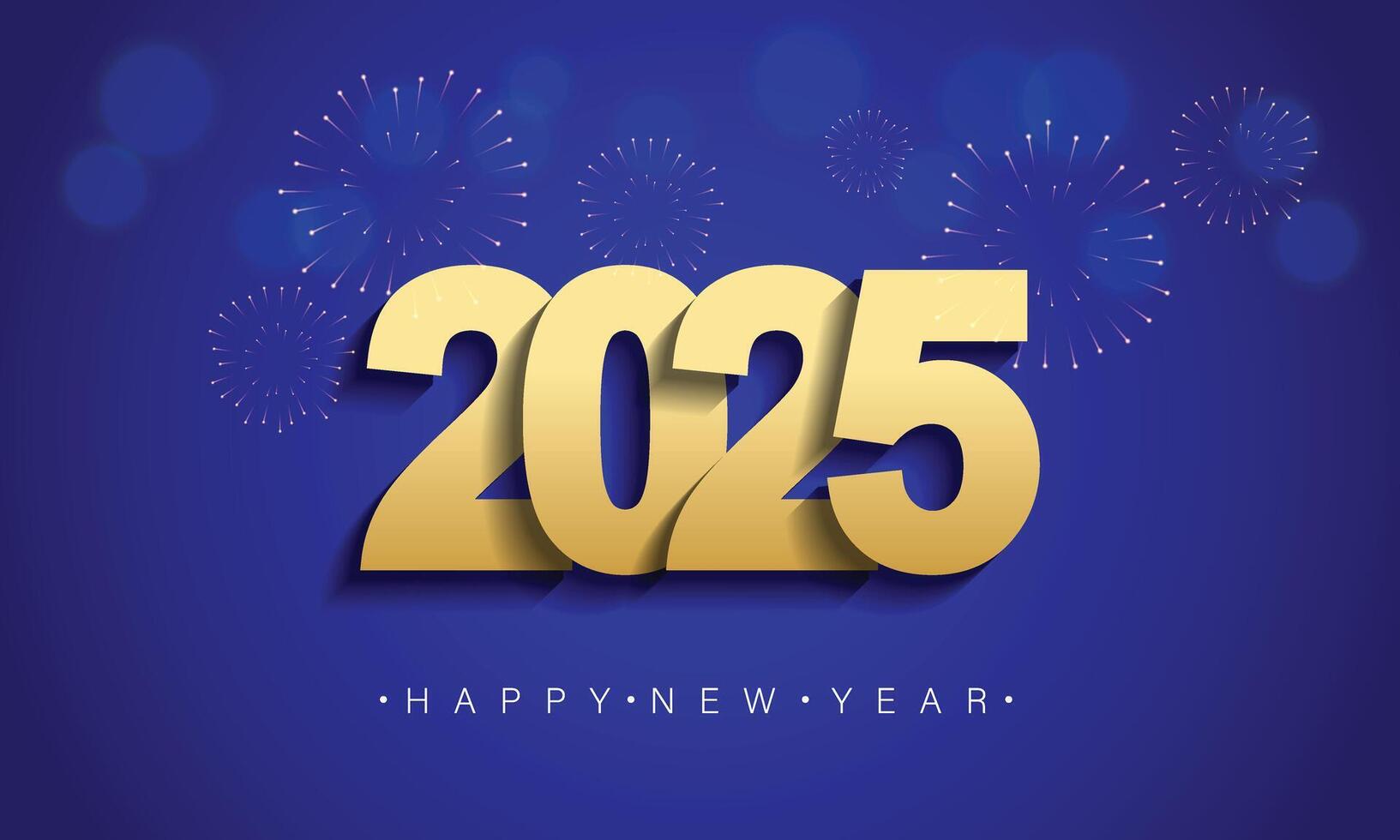 Happy New Year 2025 greeting card design template. vector