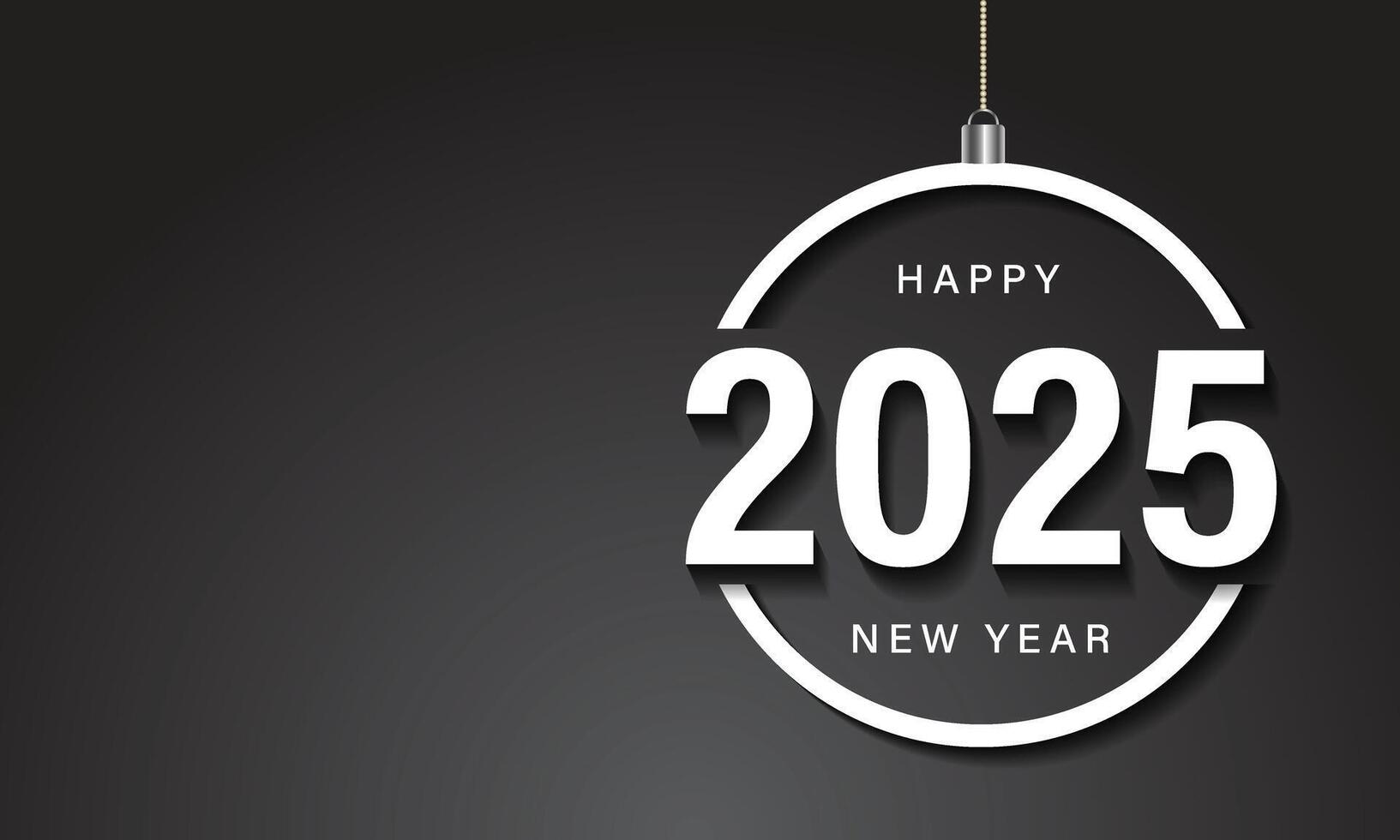 Happy New Year 2025 greeting card design template. vector