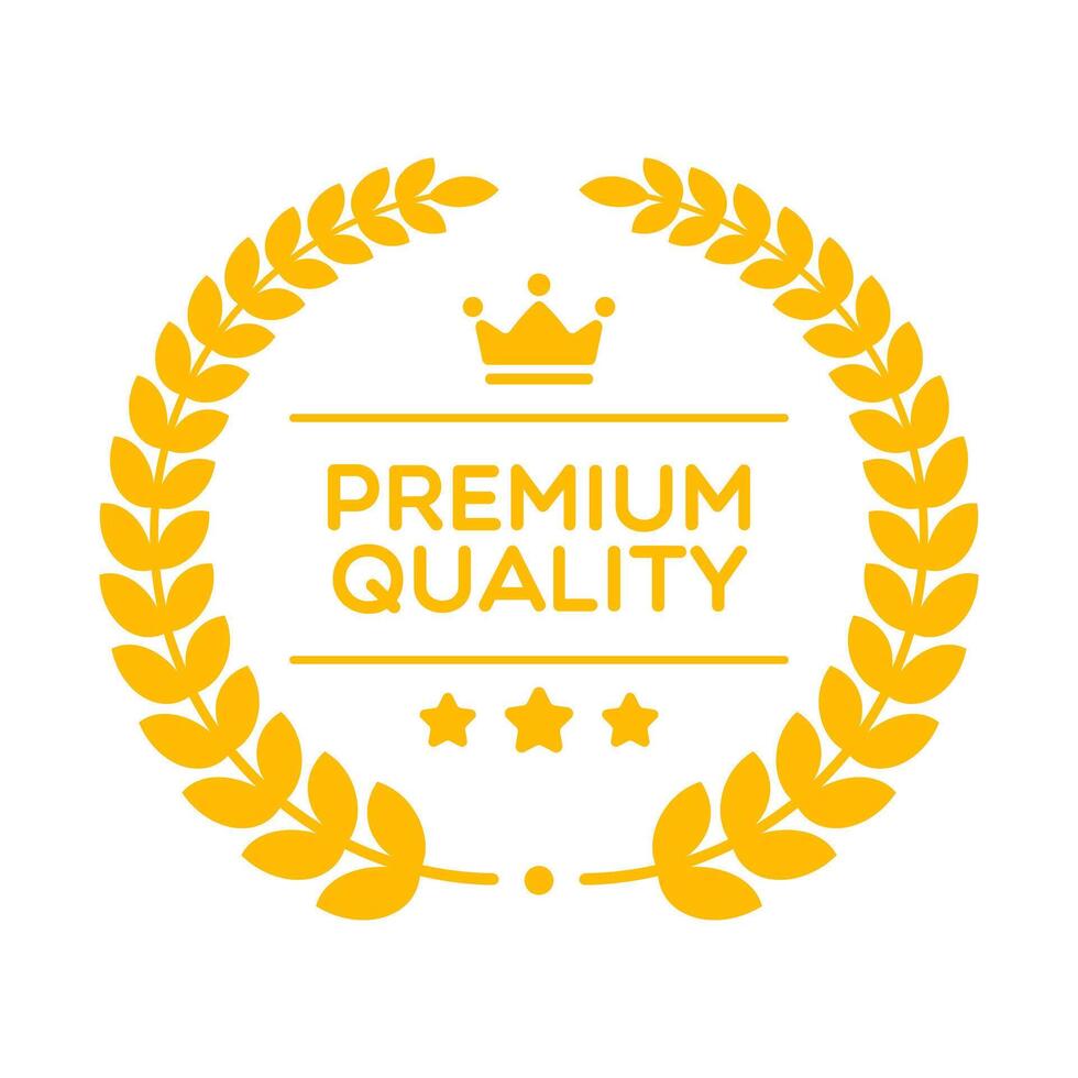 Premium Quality Laurel Wreath Label vector