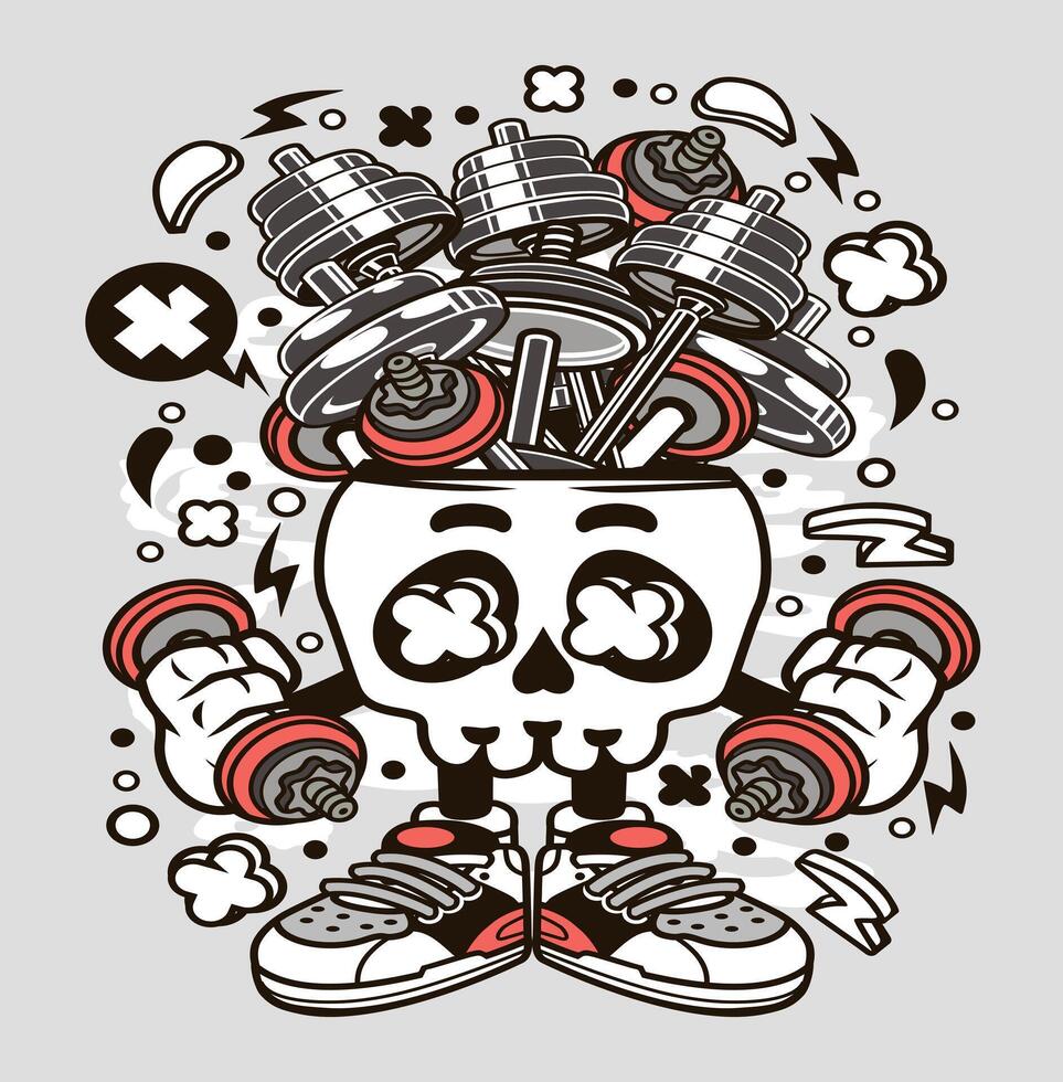 Barbell Skull Head vector