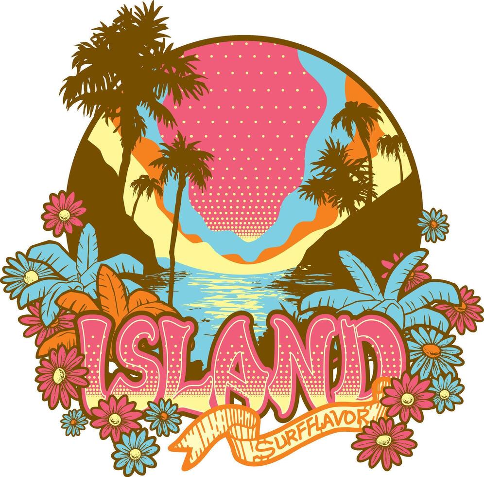 isla t camisa diseño vector