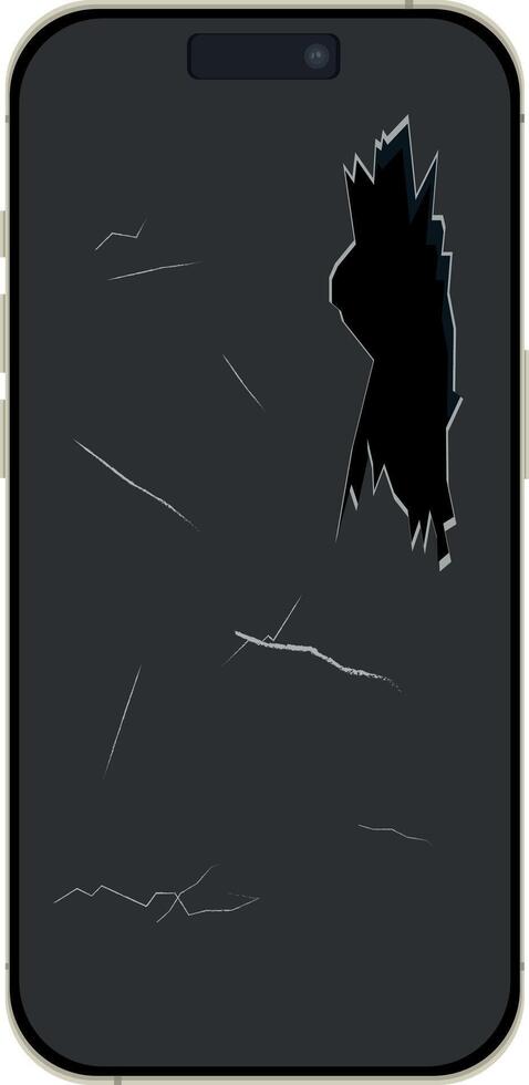 Old broken Cellphone vector illustration