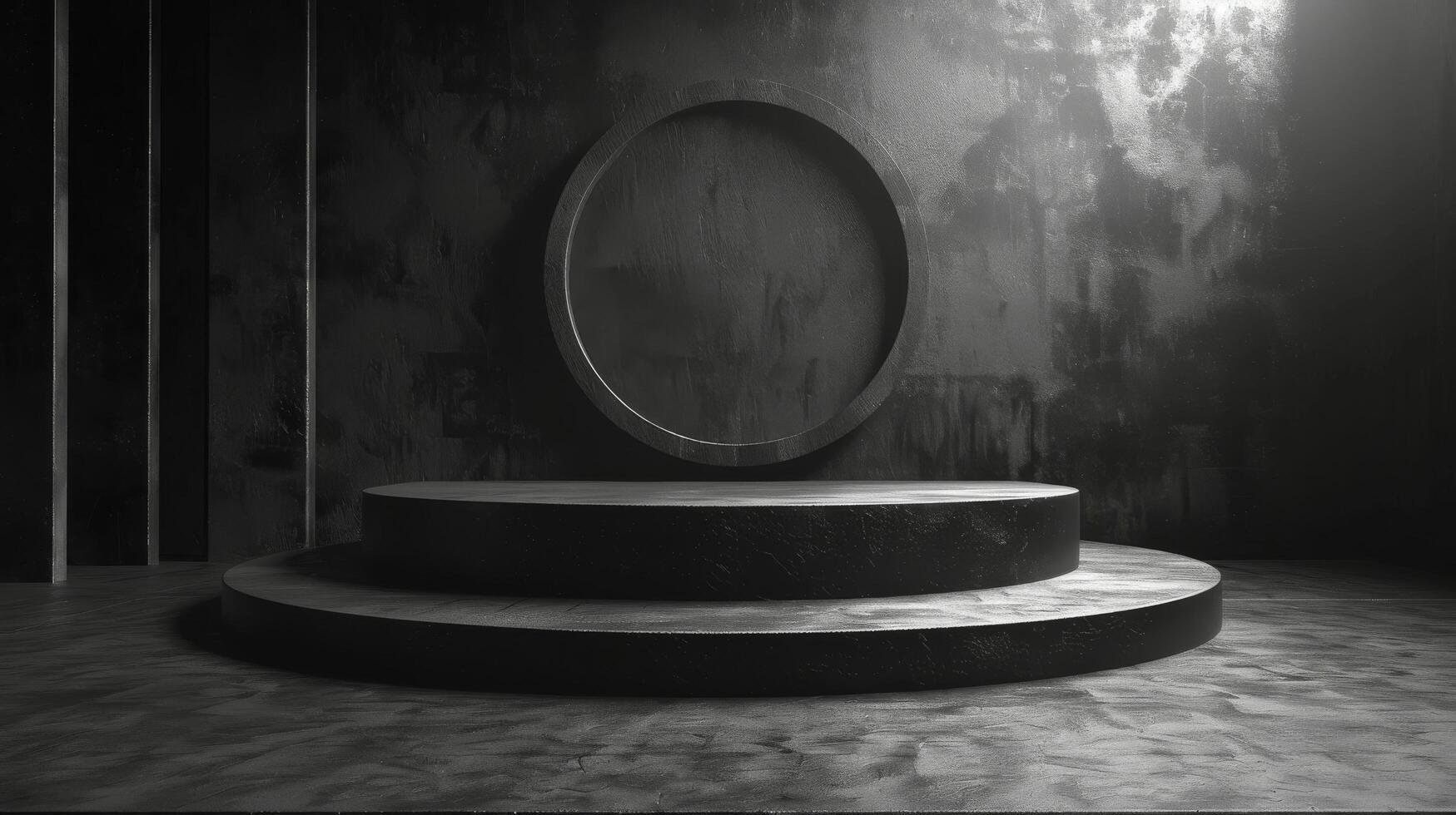 AI generated Round Wooden Table With Light photo