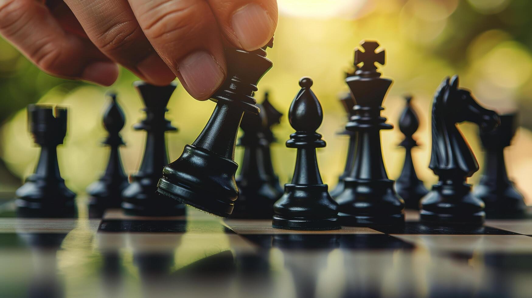 AI generated Man Engaged in Chess Game photo
