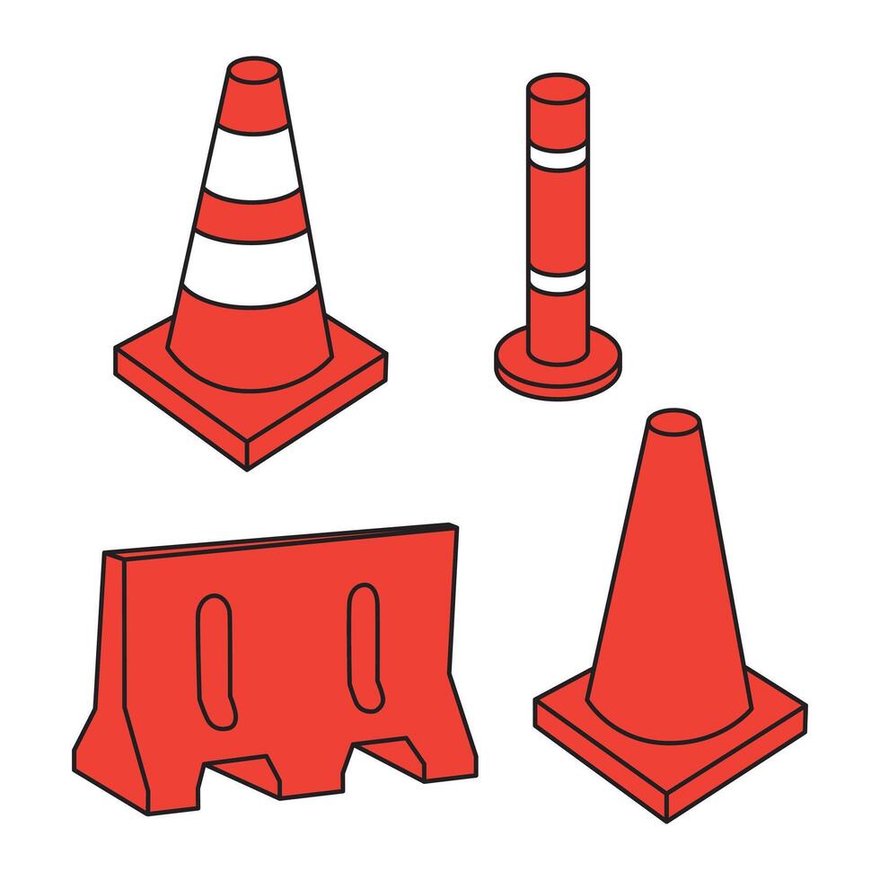 traffic cones element vector