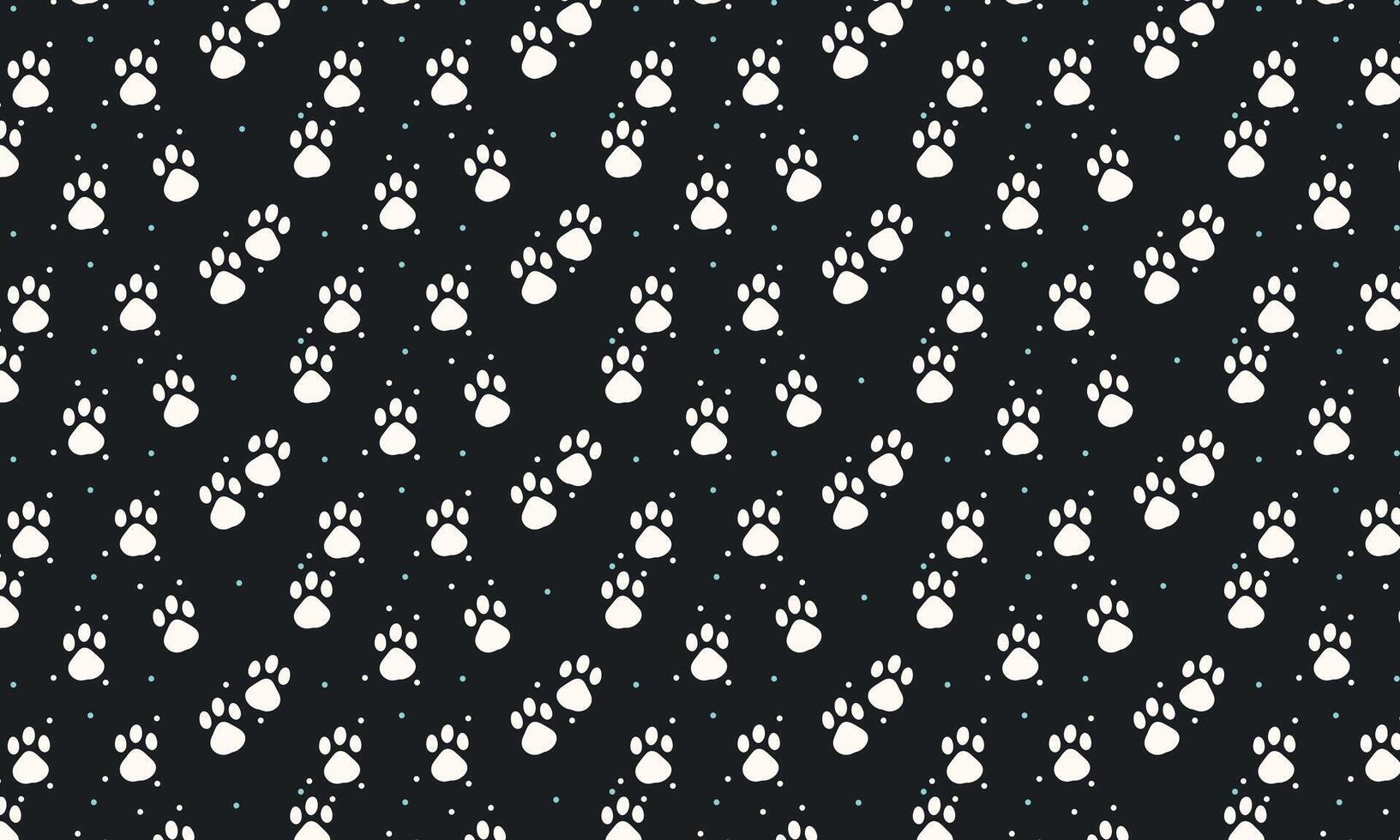 Animal paw footprint. Dog, and cat paw patterns silhouette vector