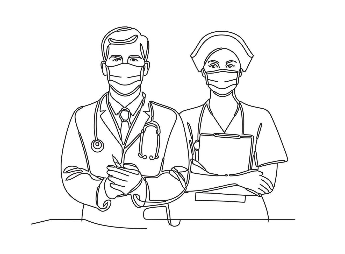 mundo salud día continuo línea dibujo uno línea bosquejo vector Arte diseño para un enfermero y médico