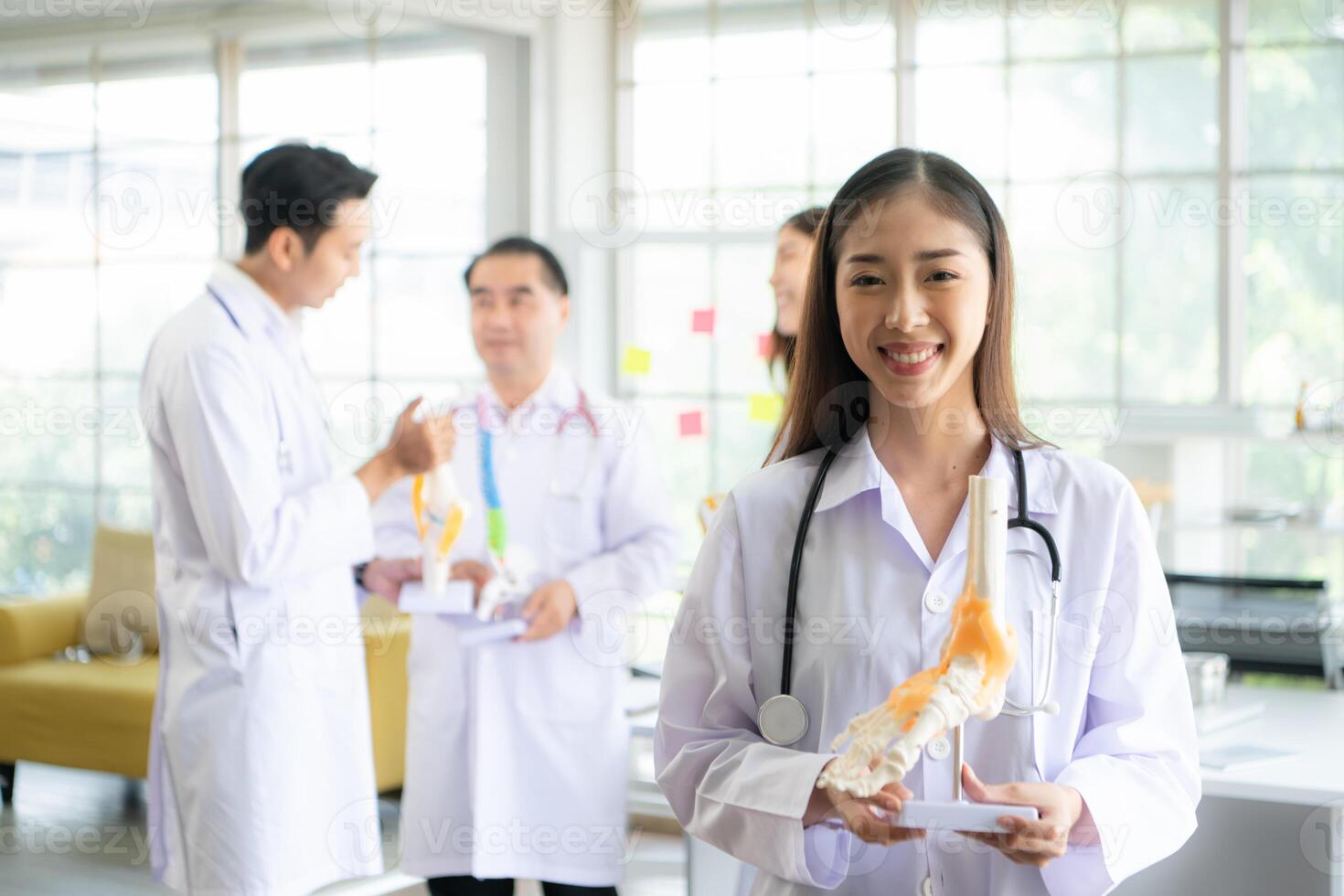 Portrait of medical professor and a medical student in a hospital photo