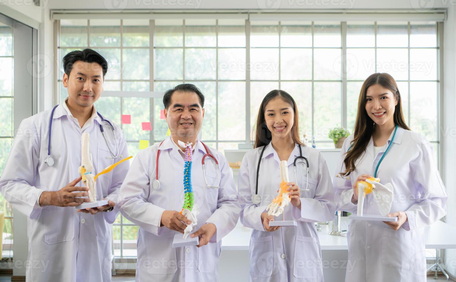 Portrait of medical professor and a medical student in a hospital photo