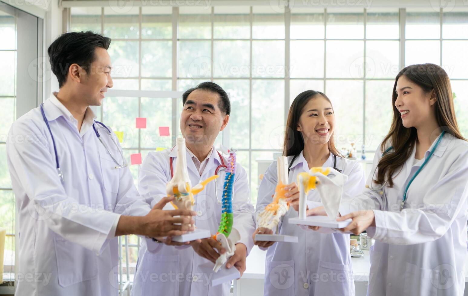 Portrait of medical professor and a medical student in a hospital photo