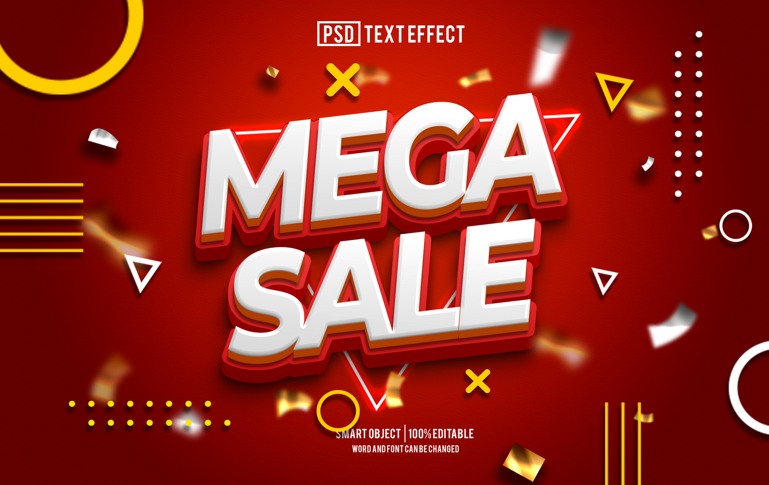 mega sale text effect, font editable, typography, 3d text psd