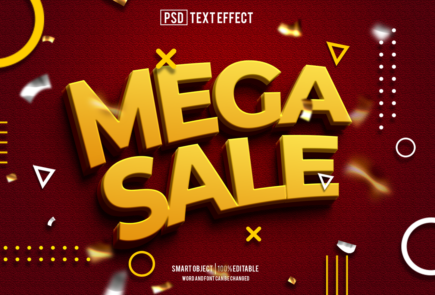 mega sale  text effect, font editable, typography, 3d text psd